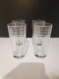 VTG. Set of four MCM Pasabahce Optic Block Windowpane design 8 oz juice glass - Picture 1 of 7