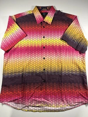 Sambuca Modern Fit Button Front Shirt XL Multicolor Geometric 100% Cotton - Image 1 of 4