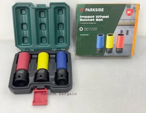 Parkside Impact Wheel Socket Set - 17mm, 19mm & 21mm - 3 piece set - Picture 1 of 14