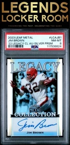 2023 Leaf Metal 2022 Leaf Legacy Collection Autographs Jim Brown /25 PSA 8 - Picture 1 of 2