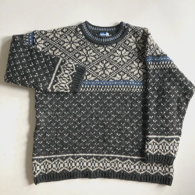 Винтажный Venezia джинсы серый Nordic снежинка громоздкий лыж свитер 18/20 унисекс - Изображение 1 из 4
