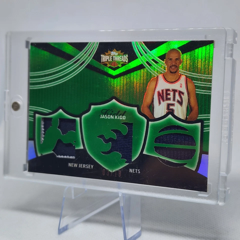 Red de Nueva Jersey Topps Triple Threads Jason Kidd Emerald Relic #TTR-52/18 2006-07 Foto 1 de 4