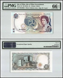Isola di Man 5 sterline, 2015 ND, P-48, PMG 66 - Foto 1 di 1