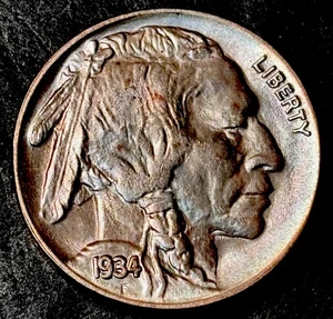 1934 Büffelnickel Stempelglanz *unzirkuliert* MS schöne Originalmünze!!! - Bild 1 von 2