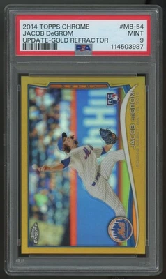 2014 Topps Chrome Jacob deGrom RC Gold Refractor /250 #MB-54 PSA 9 - Image 1 of 2