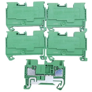 Lot of 5 Omron XW5G-P2.5-1.1-1 Terminal Block, Green/Yellow Ground 12-26AWG 600V - Picture 1 of 11
