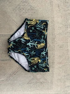 Rufflebutts Ruffle Butts Swim Bottom Black Jungle Tiger Print Girls Size 7 NWOT - Picture 1 of 5