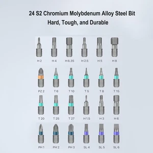 Set cacciaviti a cricchetto 24 in 1 punte magnetiche di precisione con manico staccabile - Foto 1 di 6