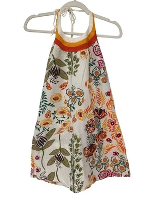 Mini Vestido Y2K Sello Húmedo Talla Pequeña Crochet Halter Sin Mangas Multicolor Playa Foto 1 de 4