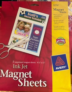 Avery Printable Inkjet Magnet Sheets 8 1/2 x 11 White 5/Pack 3270 NEW - Picture 1 of 2