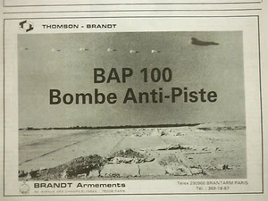 10/1980 PUB THOMSON BRANDT ARMEMENTS MIRAGE BAP 100 CRATERING BOMB ANTI PISTE AD - Picture 1 of 1