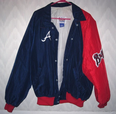 Vintage Atlanta Braves Official MLB Jacket Diamond Collection Starter Men's Lg Cover