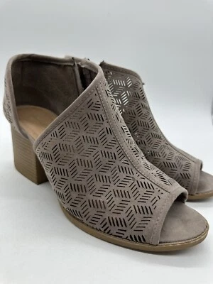 Botines Qupid Peep Toe Nude Rubor Corte Láser Cremallera Tobillo Talla 10 Foto 1 de 4