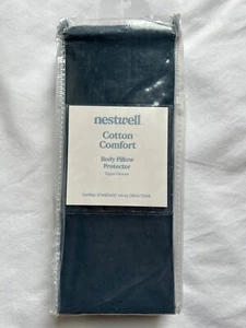 Nestwell Cotton Comfort Body Pillow Protector Midnight Navy  20"W x 54"L - Picture 1 of 4