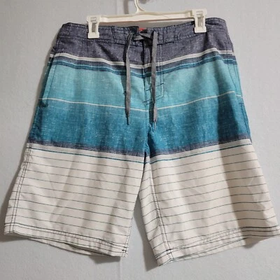 Tabla corta sin forro Mossimo Supply Co. azul/gris/blanco con cordón a rayas para hombre Foto 1 de 4