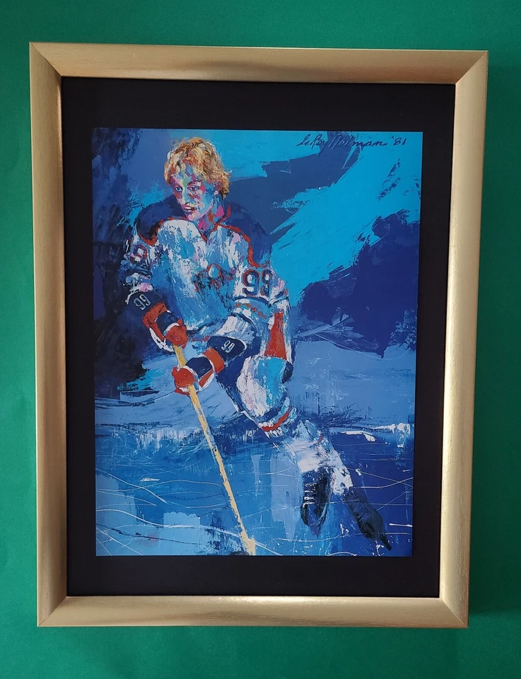 Arte Pop Firmado LeRoy Neiman WAYNE GRETZKY HOCKEY Montado y Enmarcado Nuevo 16x12 W Foto 1 de 3