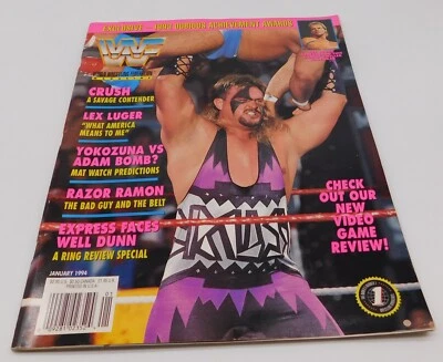 Póster Crush enero 1994 revista de lucha libre Lex Luger Yokozuna WWE Bret Hart  Foto 1 de 4