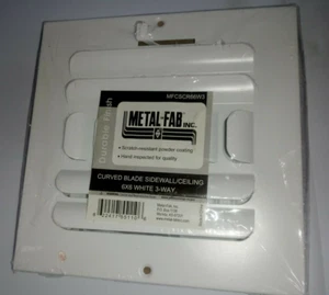 6x6 White 3 Way Curved Blade Sidewall/Ceiling Vent Grille - Picture 1 of 1