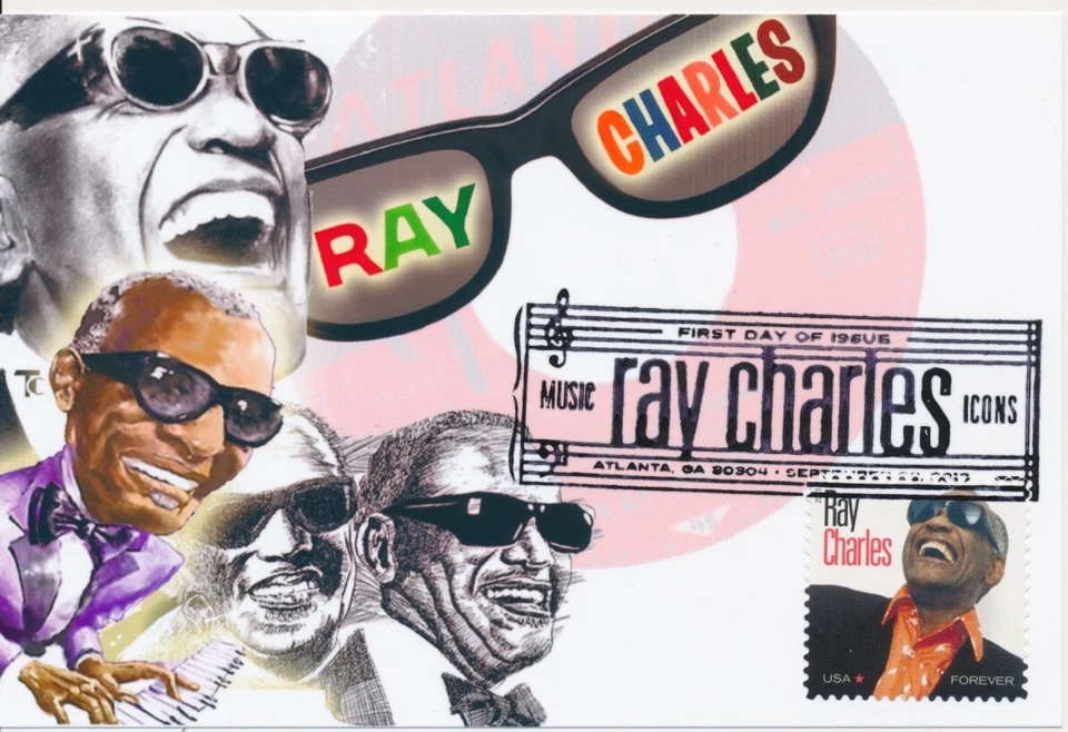 #4807 Ray Charles Music Icon Therome cachet First Day cover on Photo paper - Image 1 of 1