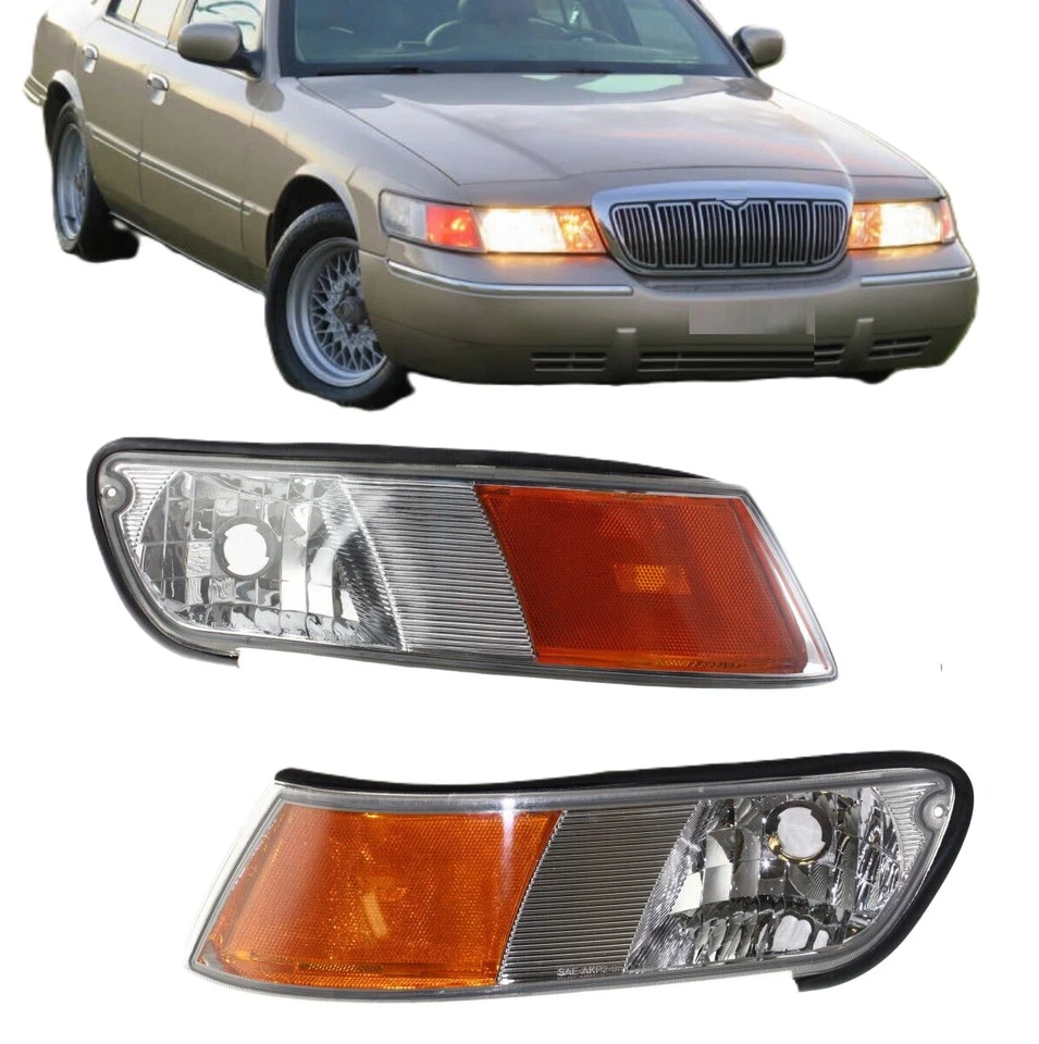 Par de luces de señalización/marcadoras laterales izquierda y derecha para Mercury Grand Marquis 1998-2002 Foto 1 de 4