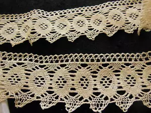 Duo dentelles anciennes crochet rehaussé de fil lumineux T1-9 - Imagen 1 de 6
