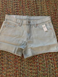Gap Damenshorts hoher Bund Reißverschluss leichte Waschung Größe 32/14 neu mit Etikett - Bild 1 von 2