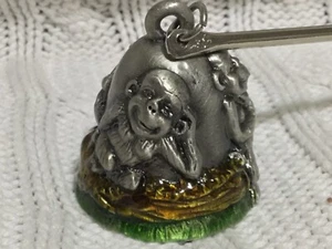 Welforth CH#357 Fine Pewter Enamel Monkey Candle Snuffer - Picture 1 of 5