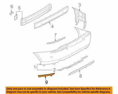 Valance Lincoln LS 2003-2006 Rear Outer Left Bumper Trim Ford 3W4Z-17626-AC  L3 - Image 1 of 4