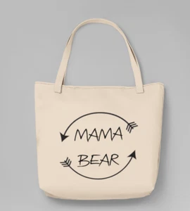 Mama Bär Tragetasche lustiges Geschenk für Mama Muttertag Canvas Schultertasche Baumwolle - Bild 1 von 6