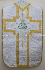 Silber römische Messgewand Fiddleback Gewand und Masse Set, Casulla, Ave Maria - Bild 1 von 4