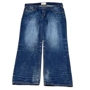 Ecko Unltd 759 Jeans Men 42W x 32L Blue Relaxed Fit Crinkle Stone Wash Cotton - Picture 1 of 13