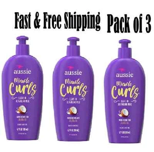 Aussie Miracle Curls Leave-In Detangling Milk Paraben Free 6.7 Oz (3Pk) - Picture 1 of 5