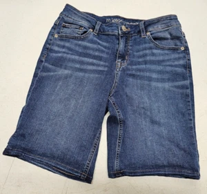 M Jeans By Maurices Womens Size 10 (30x8.5) Long Denim Blue Jean Shorts Stretch - Picture 1 of 8