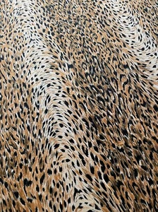 3 Yards+ Jersey Knit Fabric Animal Print Brown Black Vintage - Picture 1 of 6