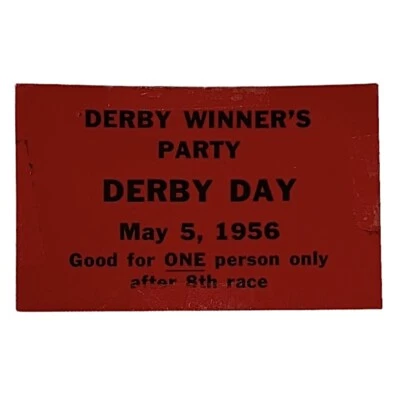 Boleto de colección 1956 Kentucky Derby Winners Party Derby Day Churchill Downs Pass Foto 1 de 2
