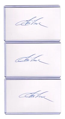 (3) TOM TRESH INDEX CARD SIGNED 1962 WS CHAMPS YANKEES PSA/DNA CERT 1938-2008 - Image 1 of 2