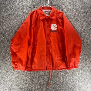 Vintage 80s Clemson Tigers Jacket Mens Large Orange Hartwell Made In USA NCAA - Picture 1 of 14