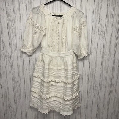 Mini vestido para mujer talla 10 Miss Selfridge Broderie Bardot nuevo con etiquetas  Foto 1 de 4