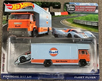 Hot Wheels Team Transport Gulf Porsche 917 LH & Fleet Flyer ,Free Shipping ! - Image 1 of 4
