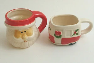 Tazze Babbo Natale e Natale Camper Decorazione Natalizia Due Tazze Tema Vacanze - Foto 1 di 12