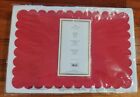 NEW KATE SPADE Set of 4 Placemats Colorblock Scallop Cranberry Red 100% Cotton