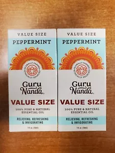 2 Pack: Guru Nanda Peppermint Essential Oil 100% Pure & Natural 30ml - E3D - Picture 1 of 5