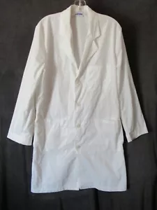 Landau White Doctor Lab Coat S 4 Button 37" Long 3 Pockets - Picture 1 of 12