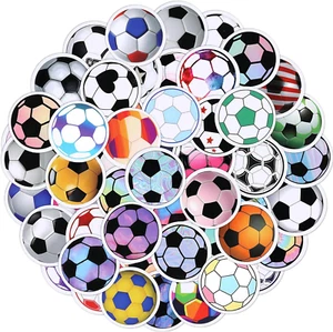 60Pcs Soccer Stickers, Waterproof Sports Football Vinyl Stickers Small Soccer Ba - Picture 1 of 12