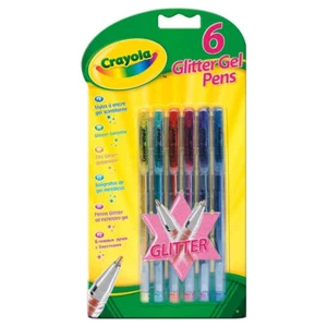 Crayola Glitter Gel Pens – 6 Pack – Sparkly Colouring Pens for Kids - Picture 1 of 1