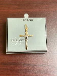Colgante Cruz de Jesús Crucifijo Jesús Crucifijo Amarillo Blanco 10K NUEVO EE. UU. - Imagen 1 de 8