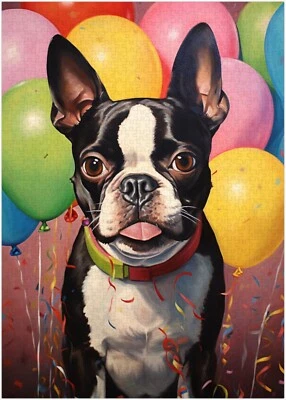 ART OF SOCKS Geburtstag Boston Terrier Puzzle 300/500/1000 Teile