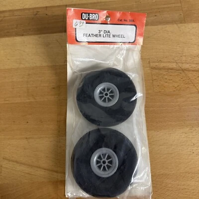 DU-BRO (Cat No 300L) 3” FEATHER LITE WHEEL Set - NEW SEALED - Image 1 of 4
