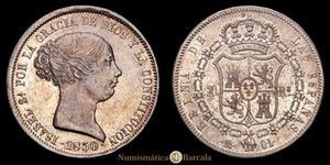 Isabel II. 20 Reales. (26.11 g.). Madrid. 1850. Ensayador C·I. Aureo y Calicó- - Foto 1 di 3