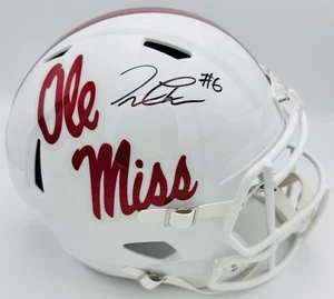 TRINIDAD CHAMBLISS SIGNED OLE MISS REBELS FULL SIZE REP HELMET AUTOGRAPH BAS K70 - Picture 1 of 3